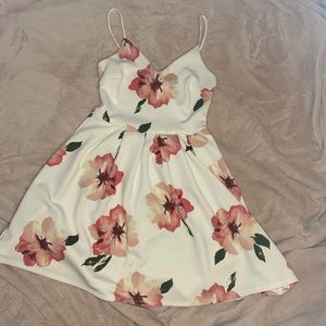 White dress with flowers
